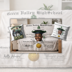 Custom Graduation Blanket Photo Diploma Design Senior Keepsake Gift