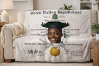 Custom Graduation Blanket Photo Diploma Design Senior Keepsake Gift