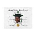 Custom Graduation Blanket Photo Diploma Design Senior Keepsake Gift