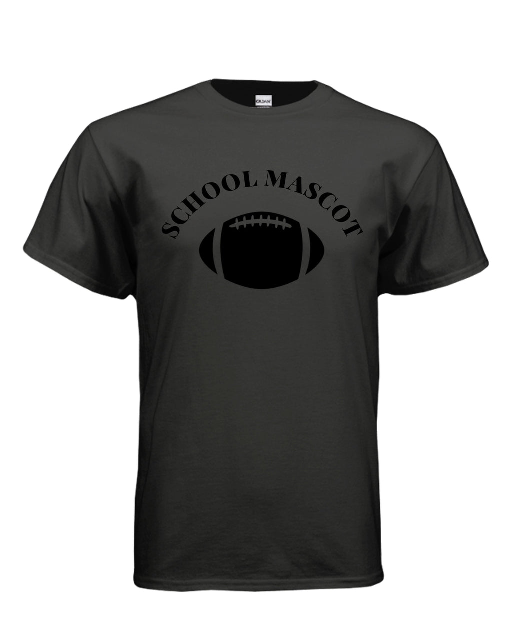 Football black on black monochromatic design